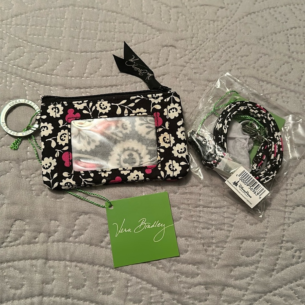 Vera Bradley: Mickey Meets Birdie zip ID holder and land yard.